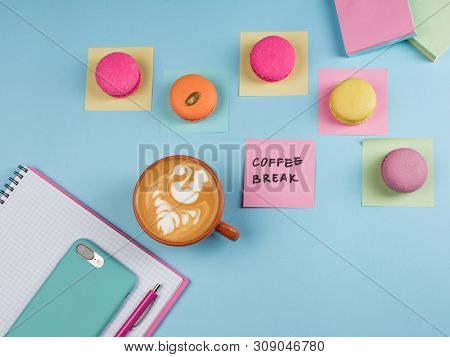 Flaylay of coffee break in office