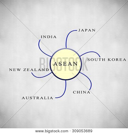 Asean Economic Community Plus Six On Isolated Background