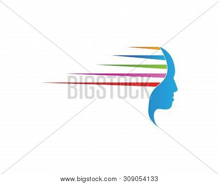 Human Fast Thinking Logo Design Vector Illustration