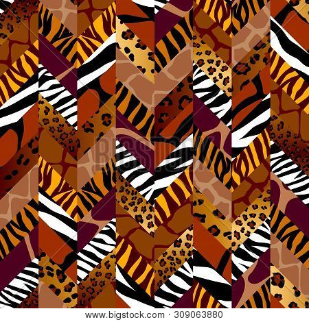 Patchwork Textile Pattern. Seamless Quilting Design Background.