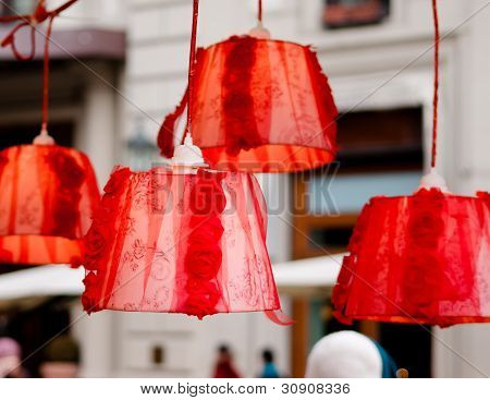 Pendant Red Lights Outdoor