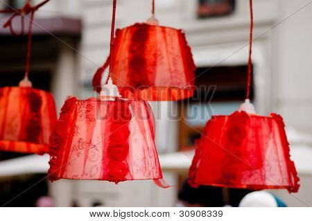 Pendant Red Lights Outdoor