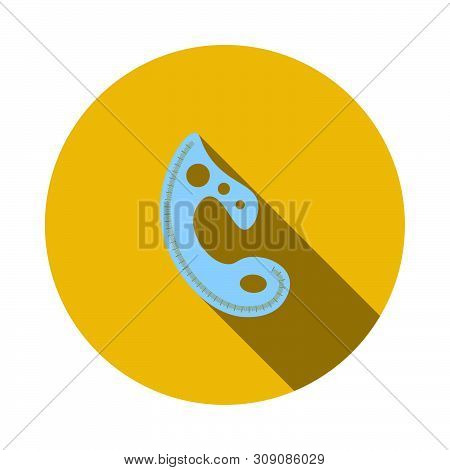Tailor Templet Icon. Flat Circle Stencil Design With Long Shadow. Vector Illustration.