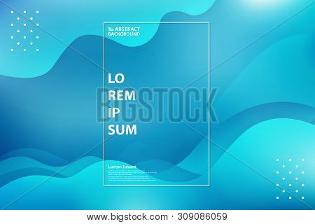 Abstract Gradient Blue Wavy Tech Line Of Techno Decoration Design. Illustration Vector Eps10