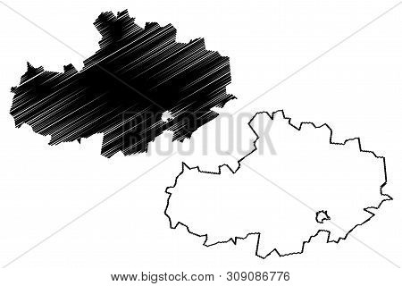 Akmola Region (republic Of Kazakhstan, Regions Of Kazakhstan) Map Vector Illustration, Scribble Sket