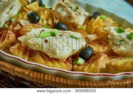 Portuguese Braga Style Cod , Close Up Codfish.