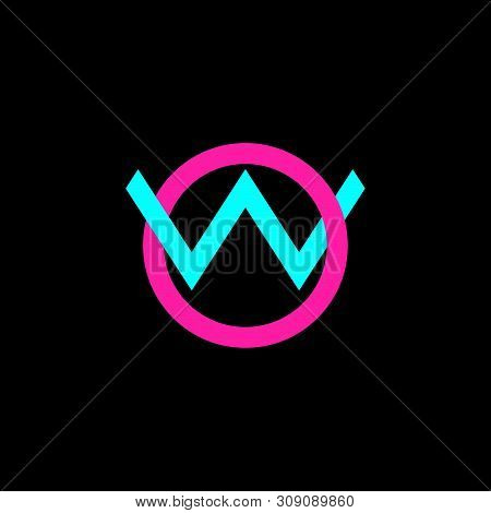 Letter Ow Linked Overlapping Line Logo Vector