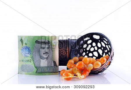 Kingdom Of Bahrain Currency On White Background Isolated