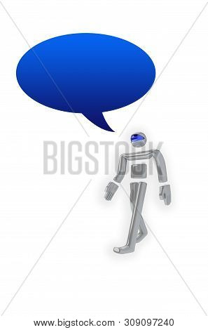 3d Render Illustration Of Chatbot Isolated On White. Virtual Assistance Or Ai Based Customer Service