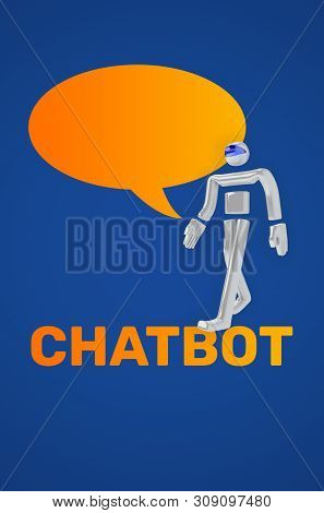 3d Render Illustration Of Chatbot Isolated On White. Virtual Assistance Or Ai Based Customer Service