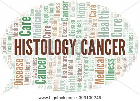 Histology Cancer Word Cloud. Vector Made With Text Only.