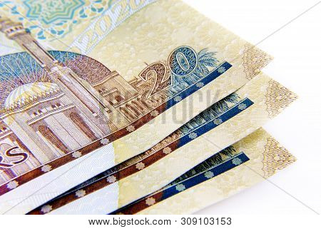 Kingdom Of Bahrain Currency On White Background Isolated