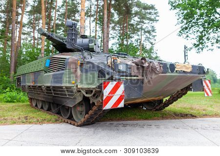 German Infantry Fighting Vehicle Stands On A Street