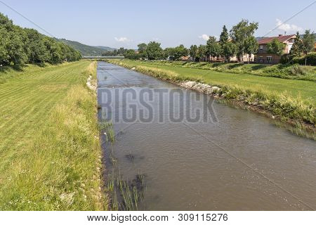 Pirot, Serbia - June 15, 2019: River Nishava, Passing Through The Town Of Pirot, Southern And Easter