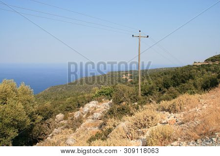 Assos, Kefalonia, Greece - September 8, 2012: Amazing Panorama Of Assos Village, Kefalonia, Ionian I