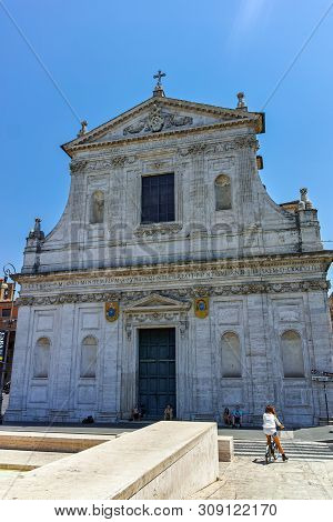 Rome, Italy - June 22, 2017: Amazing View Of Chiesa Di Santa Susanna Alle Terme Di Diocleziano In Ro