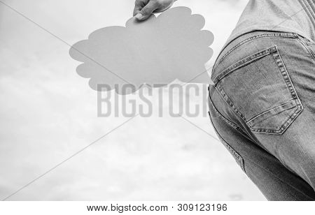 A Fart Is A Wish Your Butt Makes. Empty Speech Bubble Near Male Buttock Blowing Fart. Farting Bubble