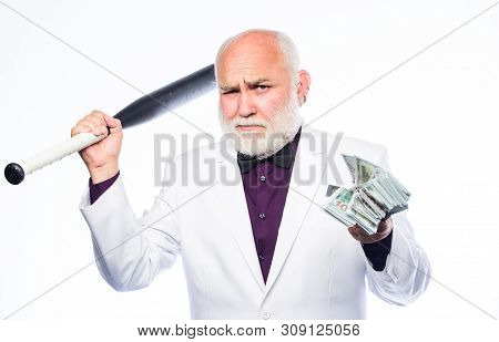 Successful Businessman. Brutal Business Life. Racket And Raiding. Kingpin Concept. Black Cash Money.