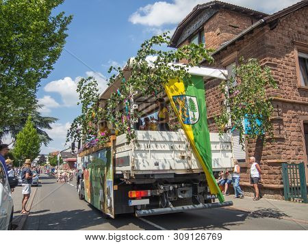 Kirchheimbolanden, Rheinland-pfalz, Germany-06 23 2019: Holiday Parade On Streets Of German Town Dur
