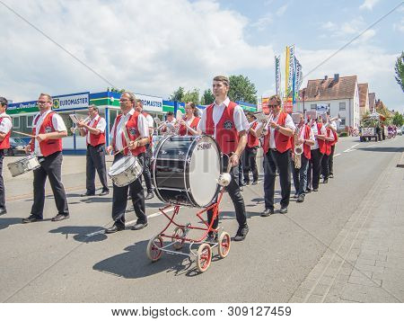 Kirchheimbolanden, Rheinland-pfalz, Germany-06 23 2019: Holiday Parade On Streets Of German Town Dur
