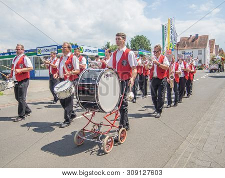 Kirchheimbolanden, Rheinland-pfalz, Germany-06 23 2019: Holiday Parade On Streets Of German Town Dur