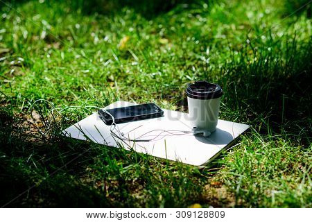 University Students Life. Online Shopping. Agile Business. Online Study. Notebook With Headset Of Mo