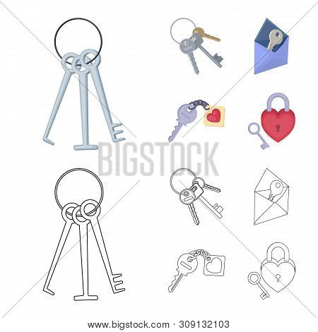 Isolated Object Of Key And Protection Symbol. Collection Of Key And Security Vector Icon For Stock.