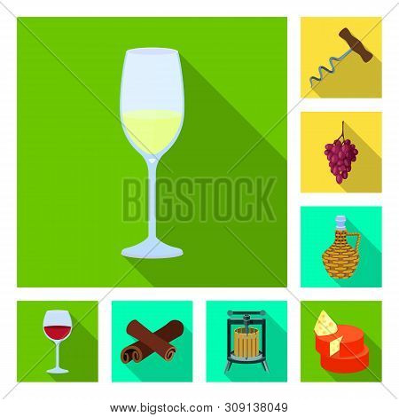 Vector Illustration Of Farm And Vineyard Symbol. Collection Of Farm And Product Stock Vector Illustr