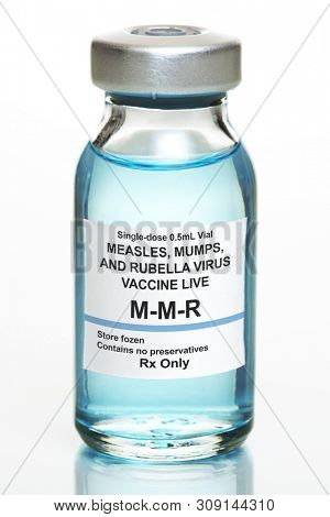Small drug vial with MMR vaccine