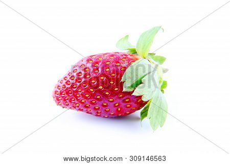Fresh Strawberry Isolated On White Isolated Background