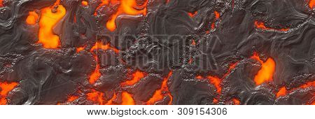 3D Illustration. Volcano- Background Magma