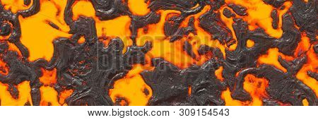 3D Illustration. Volcano- Background Magma