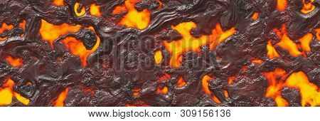 3D Illustration. Volcano- Background Magma