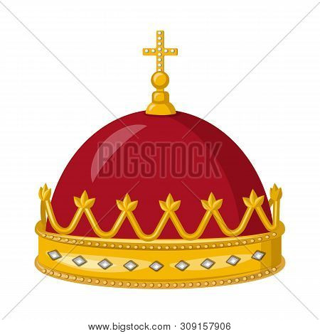 Isolated Object Of Monarchy And Gold Logo. Set Of Monarchy And Heraldic Vector Icon For Stock.