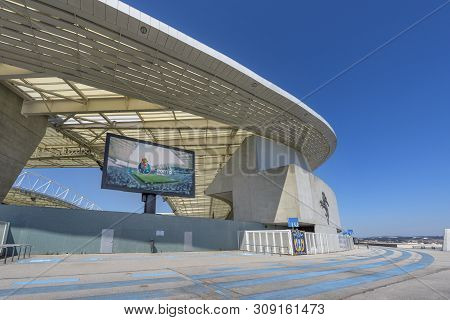 Porto, Portugal - April 2018:  View On Estadio Do Dragao Stadium
