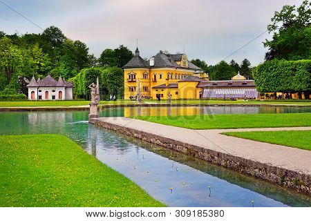 Salzburg, Austria - May 25, 2019 : Hellbrunn Palace (schloss Hellbrunn), Summer Residence Of The Arc