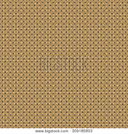 Abstract Seamless Pattern With Small Scale Squares. Vector Illustration In Shades Of Cream And Olive