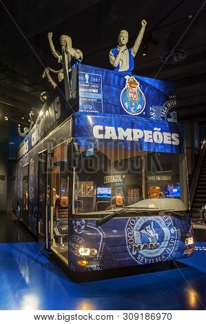 Porto, Portugal - April 2018: Impressive Exposition In The Museum At Estadio Do Dragao