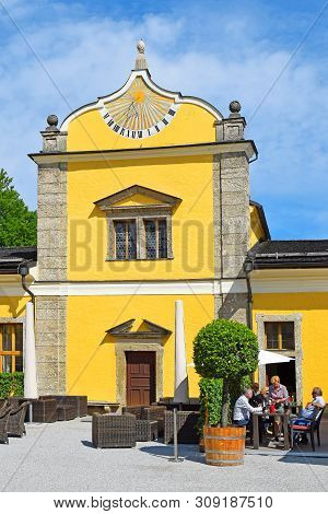 Salzburg, Austria - May 25, 2019 : Hellbrunn Palace (schloss Hellbrunn), Summer Residence Of The Arc