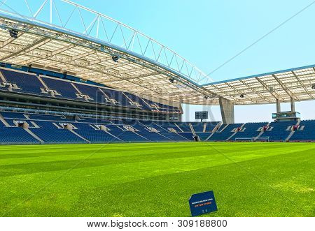 Porto, Portugal - April 2018: View On  Estadio Do Dragao Arena