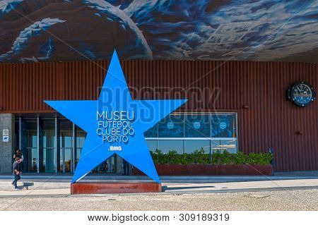 Porto, Portugal - April 2018: Entrance To The Museum At Estadio Do Dragao Arena