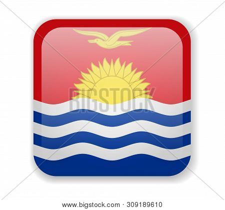 Kiribati Flag Bright Square Icon On A White Background