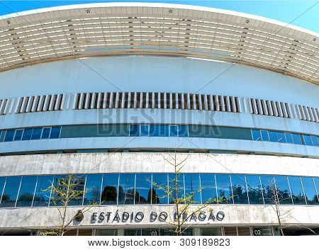 Porto, Portugal - April 2018:  View On Estadio Do Dragao Arena