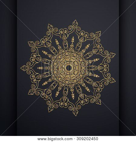 Islamic Vertical Banners With Arabesque Mandala For Greeting Card, Poster And Voucher. Round Ornamen