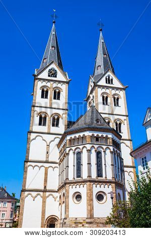 Saint Severus Church At The Market Square Or Marktplatz In Boppard. Boppard Is The Town In The Rhine