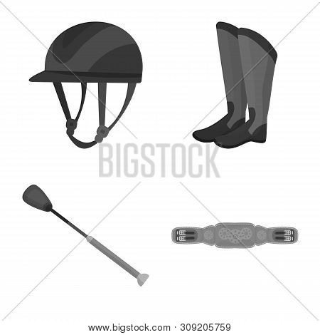 Vector Illustration Of Race And Horse Symbol. Collection Of Race And Racing Stock Vector Illustratio