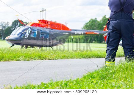Bueckeburg / Germany - June 13, 2019: Bell 206b Jetranger Iii Flies For Military Training Missions O