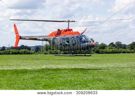 Bueckeburg / Germany - June 13, 2019: Bell 206b Jetranger Iii Flies For Military Training Missions O