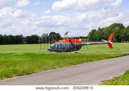 Bueckeburg / Germany - June 13, 2019: Bell 206b Jetranger Iii Flies For Military Training Missions O