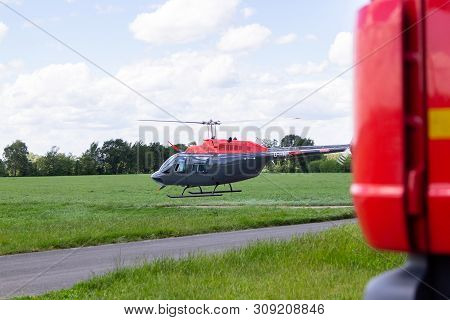 Bueckeburg / Germany - June 13, 2019: Bell 206b Jetranger Iii Flies For Military Training Missions O